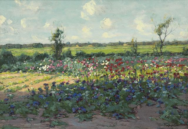 Paul Bodifée | Bloemenveldje, olieverf op papier op board, 35,3 x 50,4 cm, gesigneerd r.o.