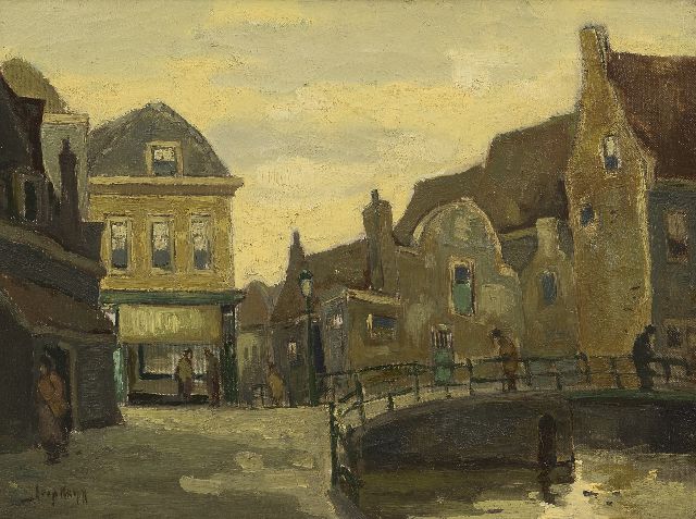 Joop Kropff | Hollands stadje, olieverf op doek, 30,4 x 40,5 cm, gesigneerd l.o.