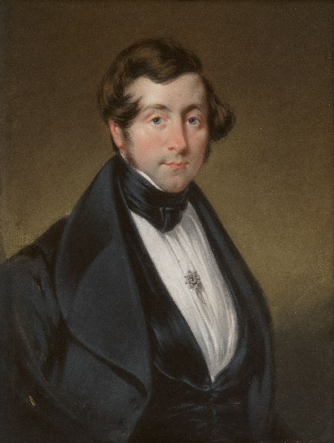Daiwaille J.A.  | Portret van een man, vermoedelijk Hendrik Frans Martinus Engelman (alleen tezamen, gezin van 4), pastel op papier 38,0 x 30,5 cm