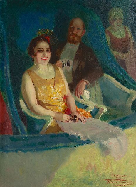 Henri Thomas | In het theater, olieverf op doek, 75,2 x 55,5 cm, gesigneerd r.o.