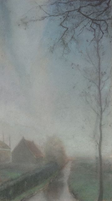 Nanninga D.B.  | Herfstochtend, pastel op karton 76,5 x 45,0 cm, gesigneerd r.o.