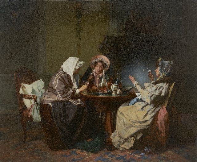 Alexander Hugo Bakker Korff | De herstellende, olieverf op paneel, 19,8 x 24,0 cm, gesigneerd l.o.