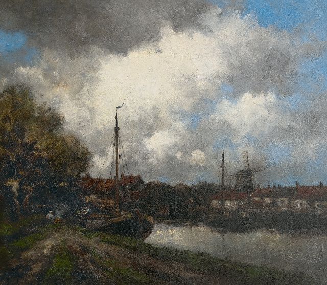 Hermanus Koekkoek jr. | Langs de Vecht, olieverf op doek, 75,0 x 86,0 cm, gesigneerd l.o. met pseudoniem 'Jan van Couver'