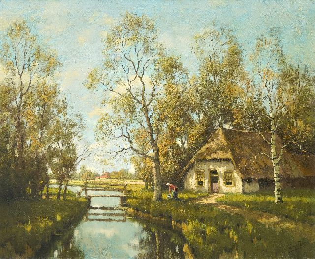 Tinus de Jongh | Boerderij aan het water, olieverf op doek, 74,5 x 89,6 cm, gesigneerd r.o. en zonder lijst