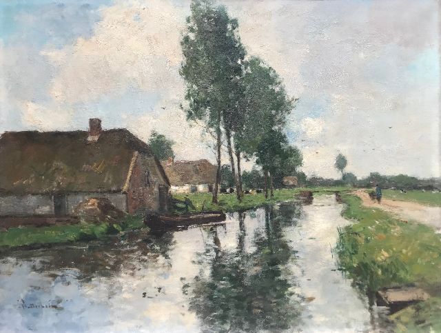 Louis Stutterheim | Boerderijen bij Hilversum, olieverf op doek, 45,8 x 60,5 cm, gesigneerd l.o.