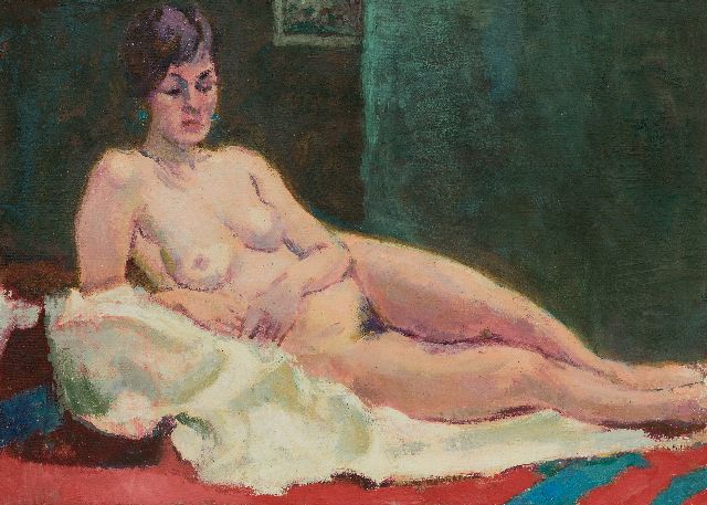Jan Altink | Liggend naakt, olieverf op doek, 49,9 x 70,4 cm