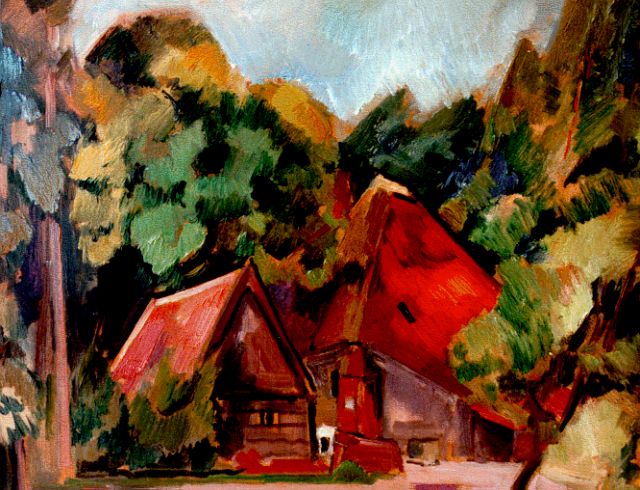 Matthieu Wiegman | Boerenerf, olieverf op doek, 54,0 x 64,8 cm, gesigneerd r.o.