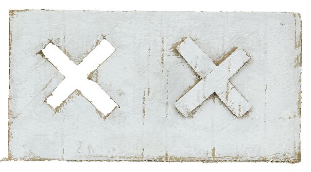 Zangs H.  | Rechenzeichen, 1970, gemengde techniek op board 19,2 x 37,5 cm, gesigneerd l.o. en jaren 70