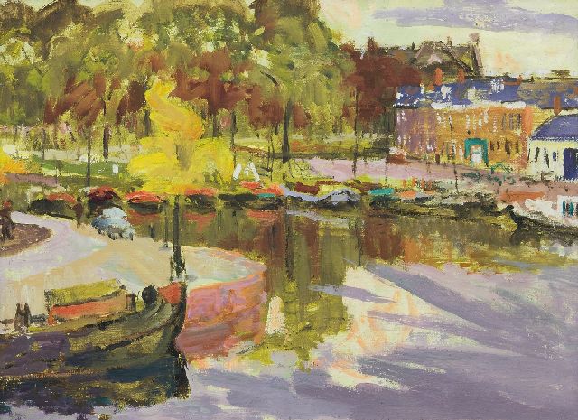 Jan Altink | De Oosterhaven, Groningen, olieverf op doek, 50,6 x 70,4 cm