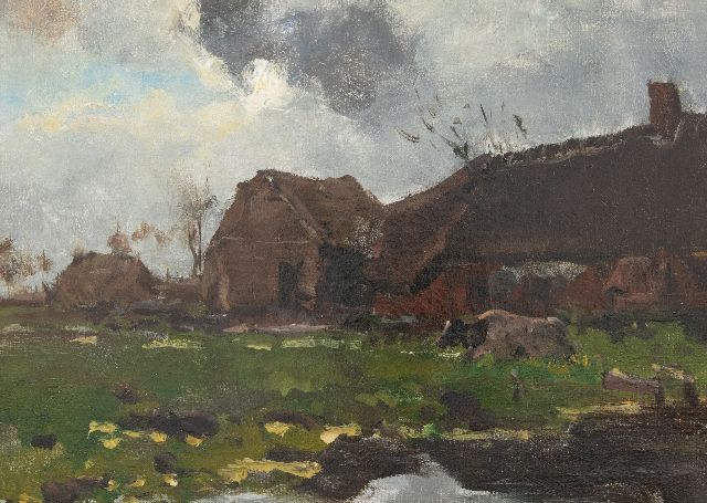 Floris Verster | Boerenhoeve, olieverf op doek, 30,4 x 41,3 cm, te dateren ca. 1882