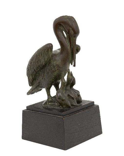 Willi Soukop | Pelikaan met jongen, brons, 18,0 x 10,5 cm