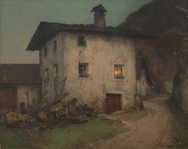 Jan Bogaerts | Avondschemering in Mategna bij Merano, olieverf op doek, 40,5 x 50,6 cm, gesigneerd r.o. en gedateerd 1931