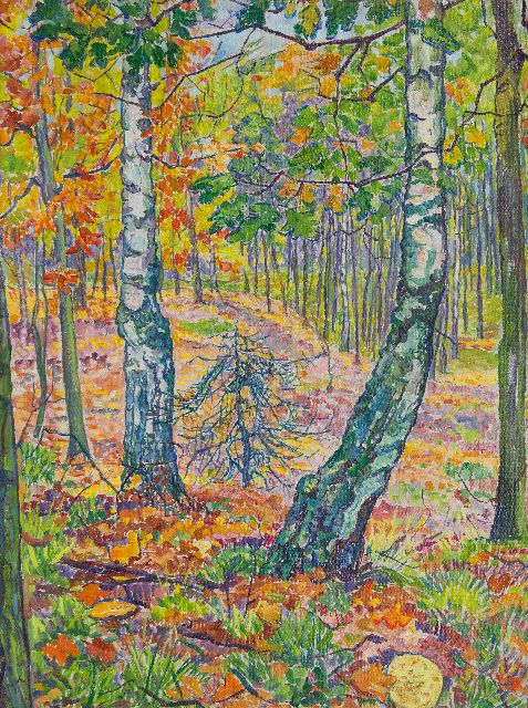 Edith Pijpers | Herfstbos, olieverf op doek, 60,2 x 45,3 cm