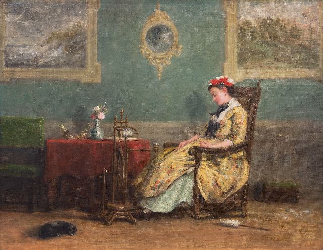 David Bles | Le Repos, olieverf op doek, 35,6 x 46,0 cm, gesigneerd r.o. (vaag) en gedateerd 1846