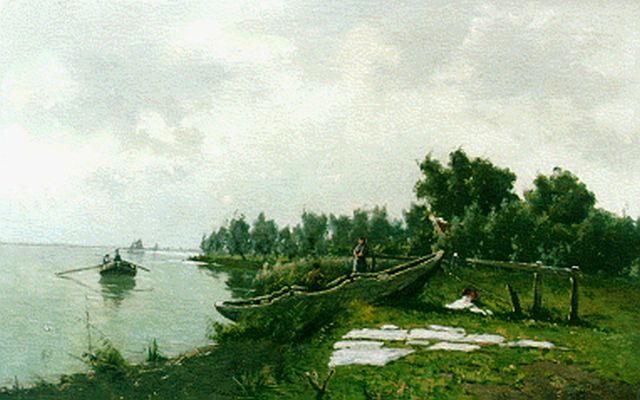 F. Vandamme | Plaslandschap, olieverf op doek, 65,0 x 99,0 cm, gesigneerd r.o.