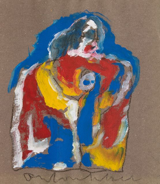 Anton Heyboer | Moeder en kind, gemengde techniek op papier, 72,5 x 64,0 cm, gesigneerd m.o.