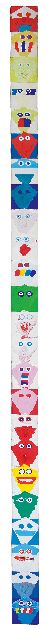 Jef Diederen | 48 kijkers, acryl op hout, 374,0 x 14,5 cm, gesigneerd verso en verso gedateerd '74