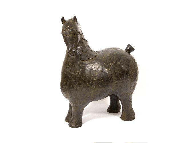 Evert van Hemert | Jeltsje, brons, 60,0 cm, gesigneerd op de staart en te dateren 2009