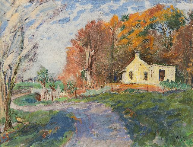 Jan Altink | Landschap met huis, olieverf op doek, 60,3 x 78,0 cm, gesigneerd r.o.