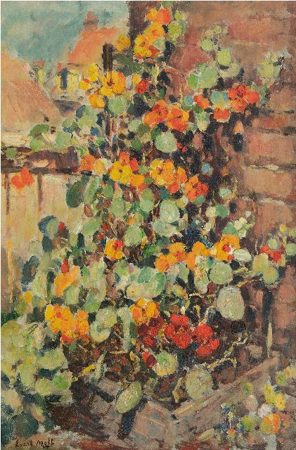 Evert Moll | Oost-Indische Kers, olieverf op doek, 60,1 x 40,0 cm, gesigneerd l.o.