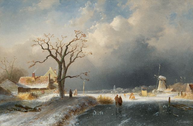 Charles Leickert | Opkomende storm, olieverf op doek, 41,5 x 62,2 cm, gesigneerd r.o. en gedateerd '65