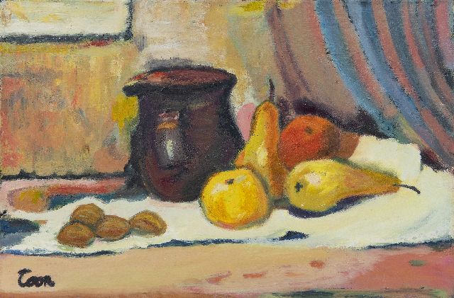 Toon Hermans | Stilleven met kan en peren, olieverf op doek, 40,2 x 60,0 cm, gesigneerd l.o.