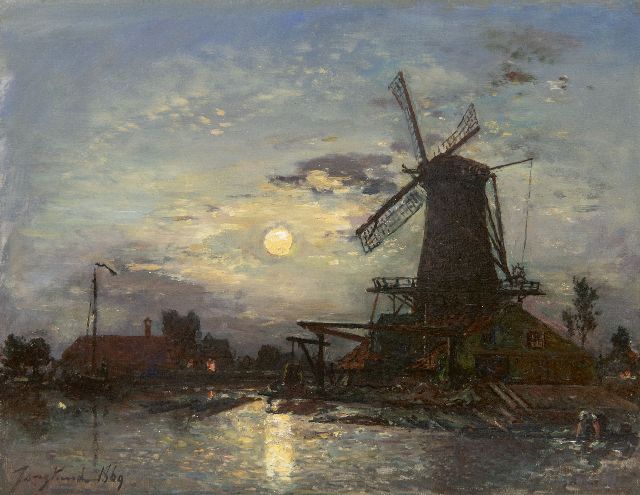 Johan Barthold Jongkind | De Maas in de buurt van Rotterdam, olieverf op doek, 33,5 x 42,5 cm, gesigneerd l.o. en gedateerd 1869