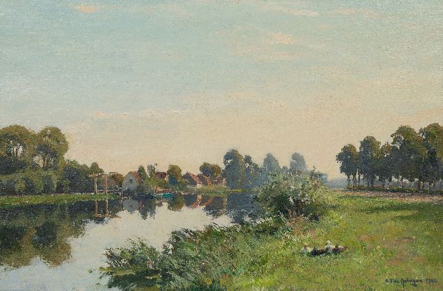 Gerbrand Frederik van Schagen | Zomer langs de rivier, olieverf op doek, 59,7 x 90,2 cm, gesigneerd r.o. en gedateerd 1942