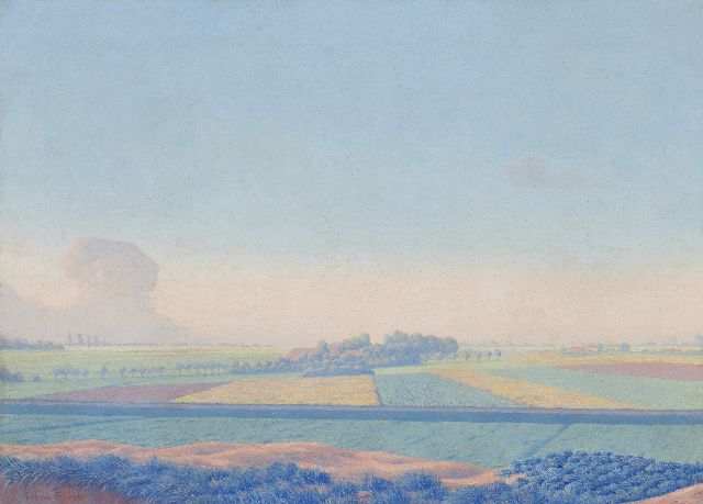 Johan Birnie | Bollenvelden, olieverf op doek, 50,5 x 70,5 cm, gesigneerd l.o. en gedateerd 1921
