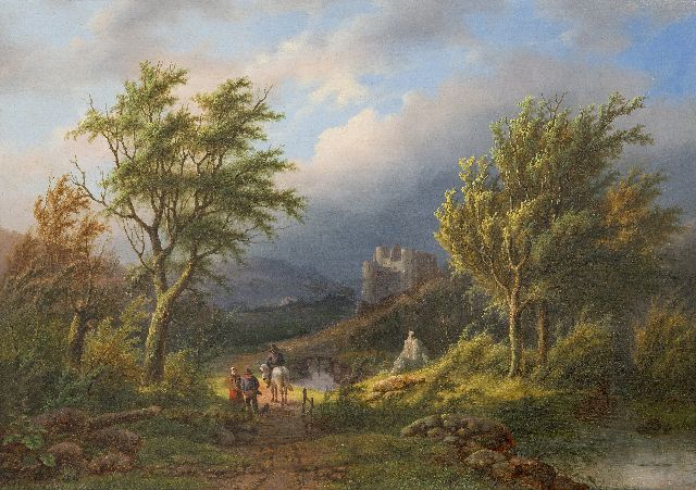 Alexander Joseph Daiwaille | Opkomende storm, olieverf op paneel, 34,0 x 47,7 cm, gesigneerd l.o. met initialen en gedateed 1848