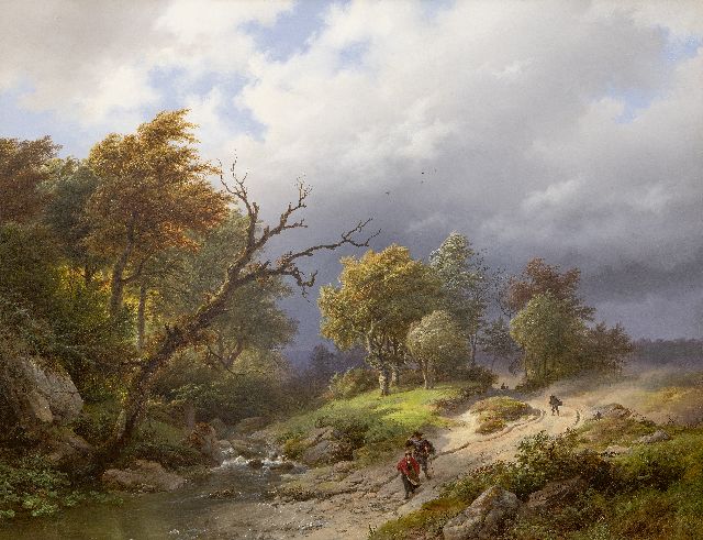 Barend Cornelis Koekkoek | Opkomend noodweer, olieverf op paneel, 65,5 x 83,7 cm, gesigneerd r.o. en gedateerd 1843
