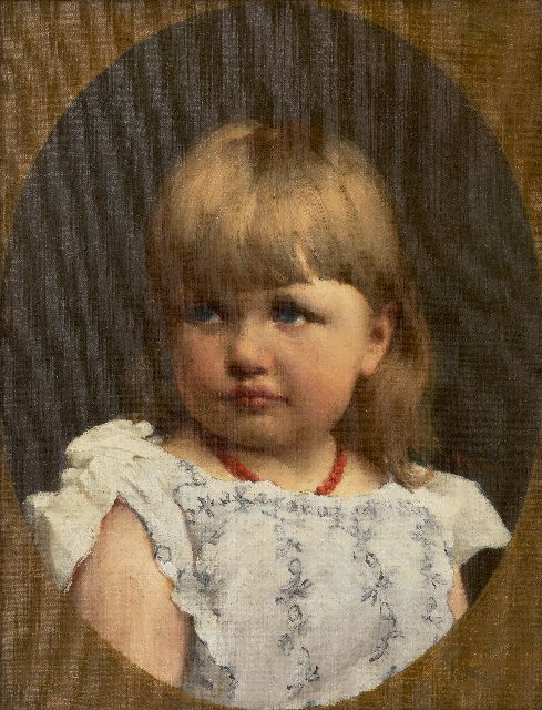 Willem Bastiaan Tholen | Kinderportret, olieverf op doek, 44,3 x 34,2 cm, gesigneerd r.m.
