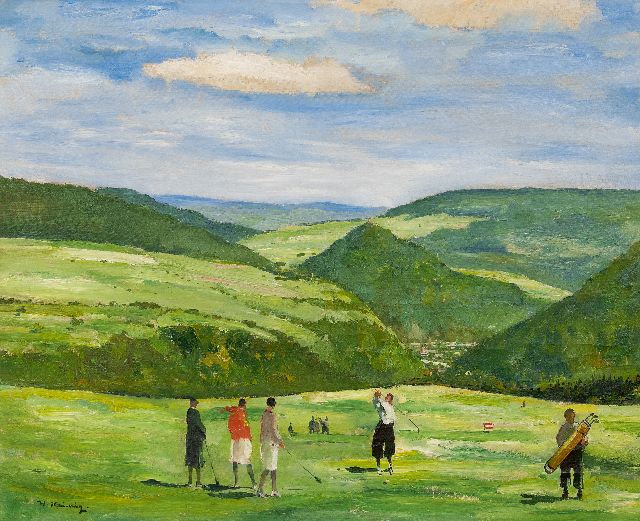 Walter Heimig | Golfspelers, olieverf op doek, 77,0 x 91,7 cm, gesigneerd l.o.