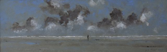 Evert van Hemert | Terschelling, acryl op board, 20,0 x 63,0 cm, gesigneerd r.o.