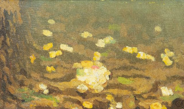 Gerrit Willem Dijsselhof | Zeeanemonen, olieverf op doek, 15,4 x 24,0 cm, gesigneerd r.o. met monogram