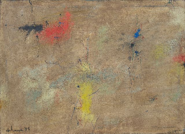 Wim de Haan | Zonder titel, olieverf op doek, 80,0 x 110,5 cm, gesigneerd l.o. en gedateerd '55