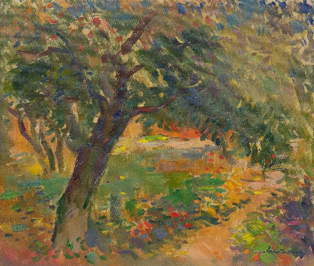 Jan ten Have | Landschap met boom, olieverf op doek, 46,1 x 54,2 cm, gesigneerd r.o.