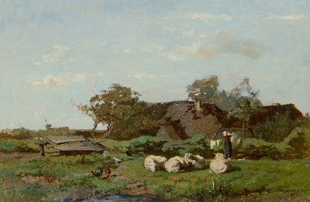 Gerard Bilders | Wasdag op de boerderij, Gelderland, olieverf op doek, 50,0 x 75,3 cm, gesigneerd r.o.