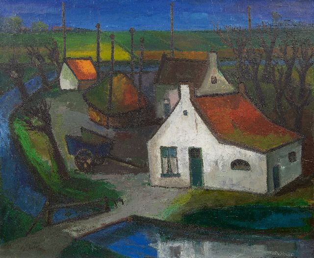 Wim Chabot | Boerderij, olieverf op doek, 70,3 x 85,1 cm, gesigneerd l.o. en gedateerd oktober '70