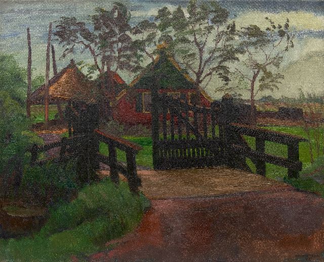Harmen Meurs | Boerderij in polderlandschap, olieverf op doek, 59,9 x 73,3 cm, gesigneerd r.o. en gedateerd 1937