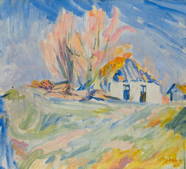 Jan Altink | Blauwborgje, olieverf op doek, 55,0 x 60,4 cm, gesigneerd r.o. en gedateerd '28
