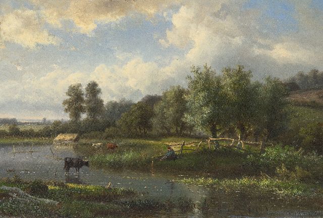 Claas Hendrik Meiners | In de uiterwaarden bij Oosterbeek, olieverf op doek, 36,6 x 53,0 cm, gesigneerd r.o. en gedateerd '86
