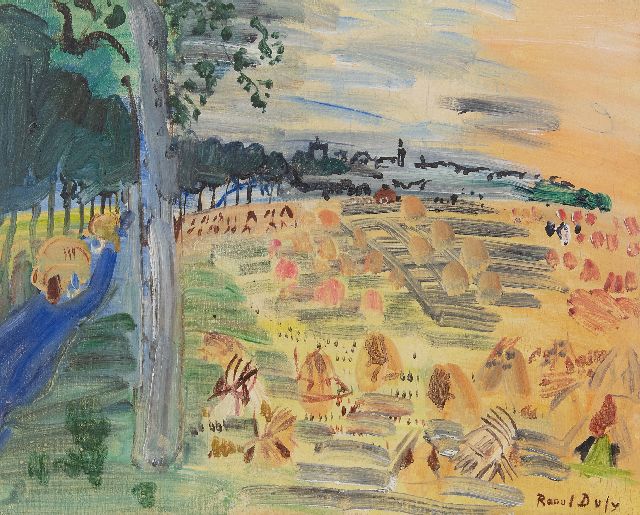 Raoul Dufy | Moisson de Langres, olieverf op doek, 33,0 x 41,0 cm, gesigneerd r.o. en gedateerd  'Langres' 1935