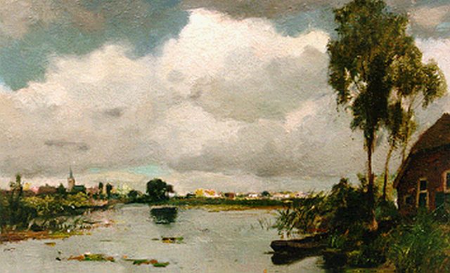 Gerbrand Frederik van Schagen | Gezicht op Loosdrecht, olieverf op doek, 46,0 x 60,2 cm, gesigneerd l.o.