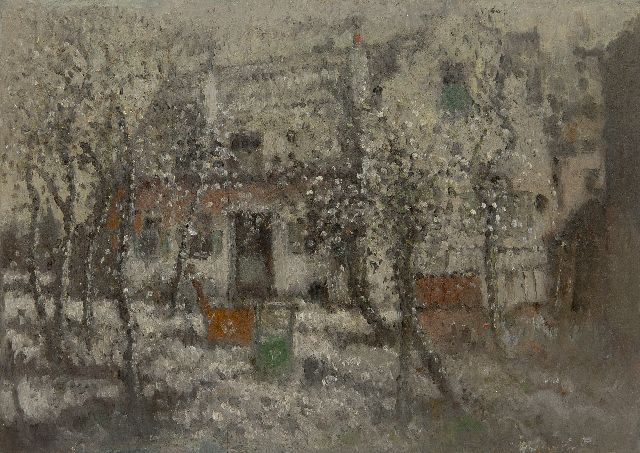 Henri van Daalhoff | Wintertje, olieverf op paneel, 25,5 x 35,5 cm, gesigneerd r.o. en verso
