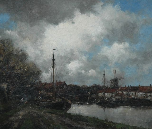 Hermanus Koekkoek jr. | Langs de Vecht, olieverf op doek, 75,0 x 86,0 cm, gesigneerd l.o. met pseudoniem 'Jan van Couver'