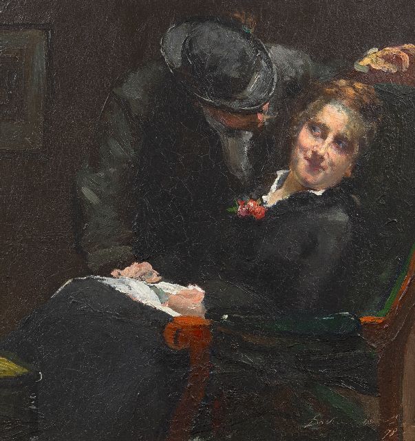 David Oyens | Est-ce que tu m'aimes? (Houd je van me?), olieverf op paneel, 32,0 x 29,3 cm, gesigneerd r.o. en gedateerd '78