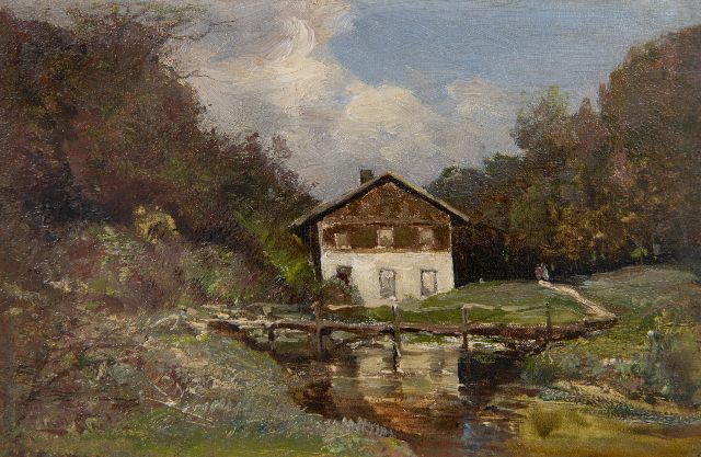 Louis Apol | Hotel Beekhuizen te Velp, olieverf op doek, 14,3 x 21,5 cm, gesigneerd l.o.