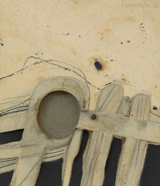 Jaap Wagemaker | Tegenstelling (Contrast), gemengde techniek op board, 59,0 x 51,0 cm, gesigneerd r.b. en gedateerd '68