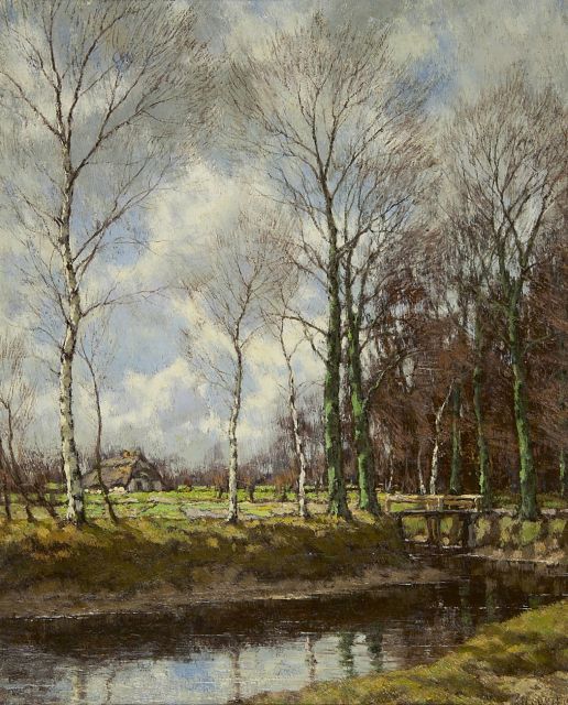 Arnold Gorter | Boerderij aan de Vordense Beek, olieverf op doek, 56,6 x 46,1 cm, gesigneerd r.o.